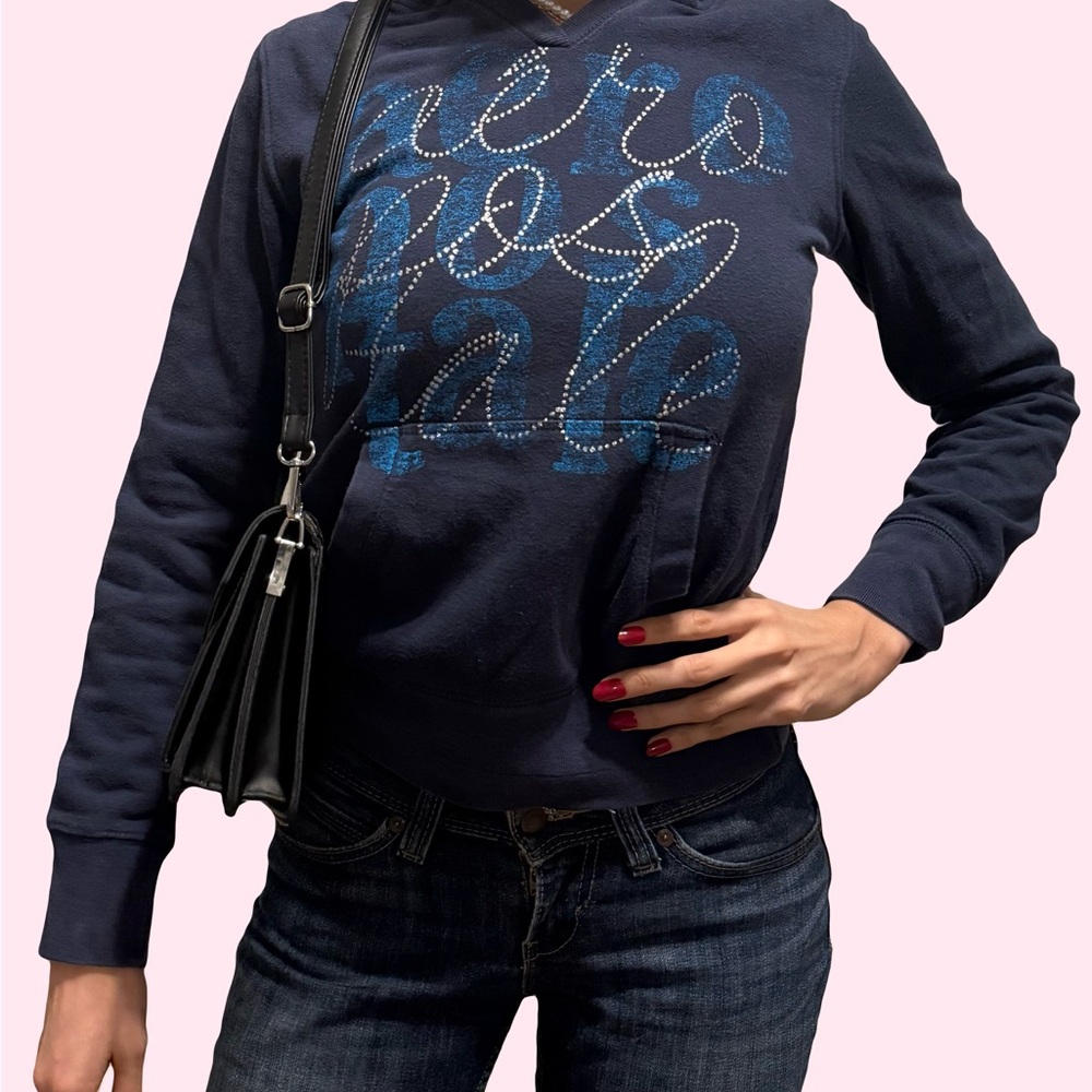 Navy Blue Graphic Sweatshirt